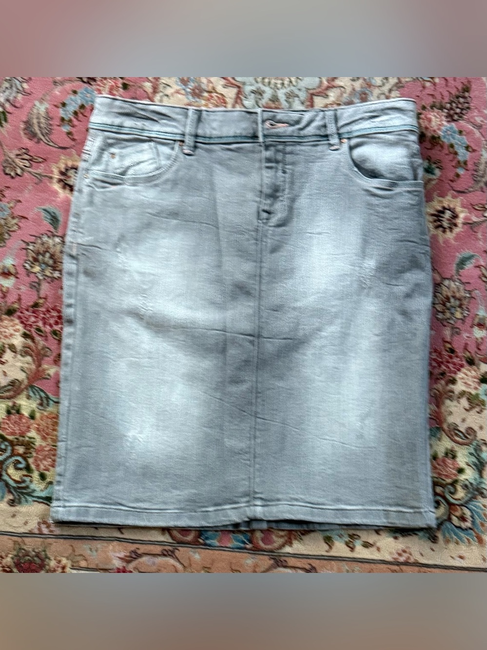 Promod denim skirt, washed gray, size 10